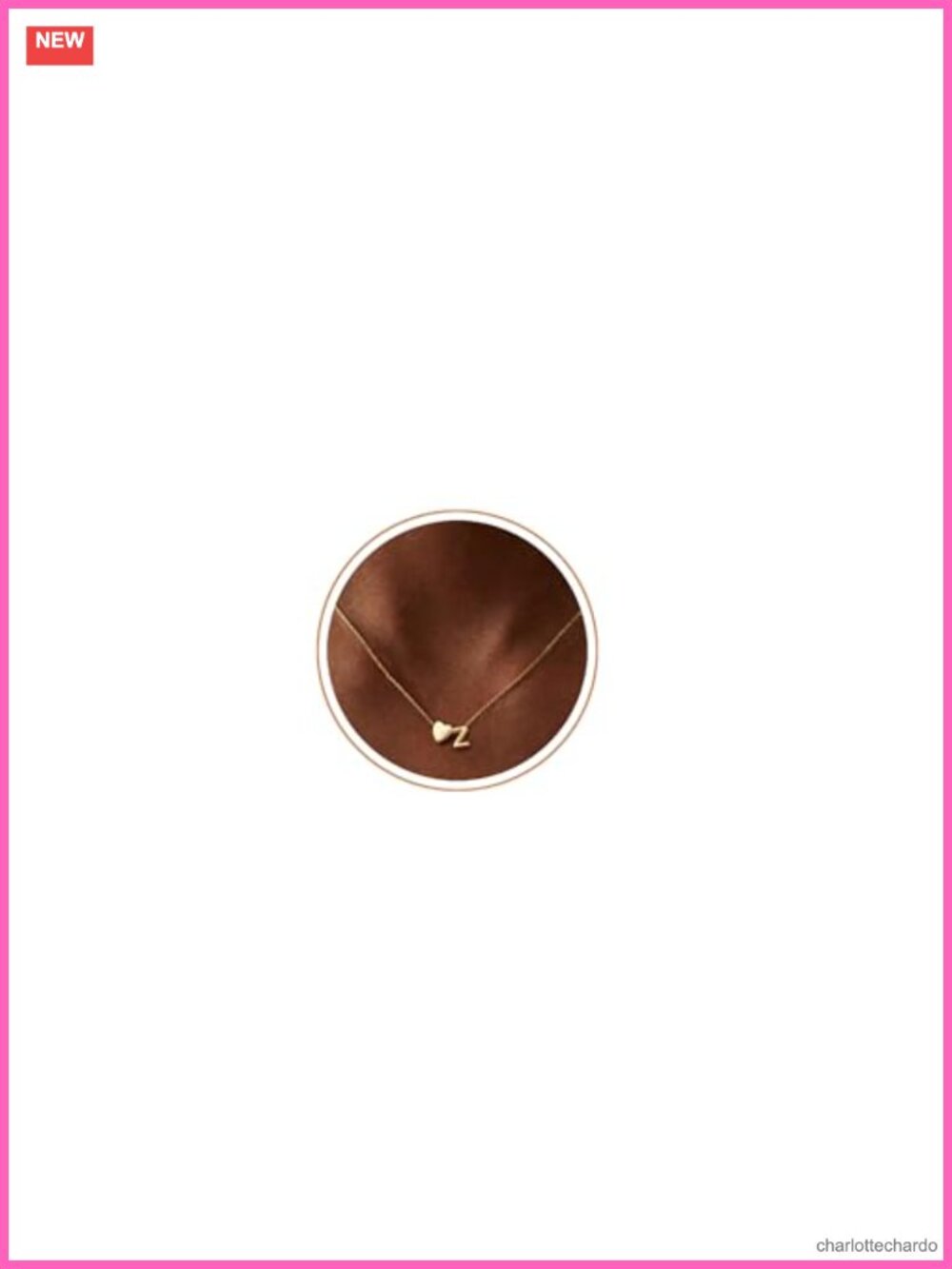 14K Gold Plated Heart Initial Necklace Letter A Pendant